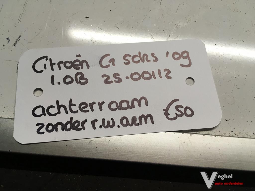 Citroen C1 5drs 1.0 2009 2500112  Achterruit, Auto-onderdelen, Ruiten en Toebehoren, Ophalen, Gebruikt, -, -
