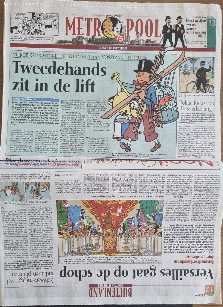 Tintin, journal Tintin, Gazet Van Antwerpen Metropool, Envoi, 1980 à nos jours, Journal