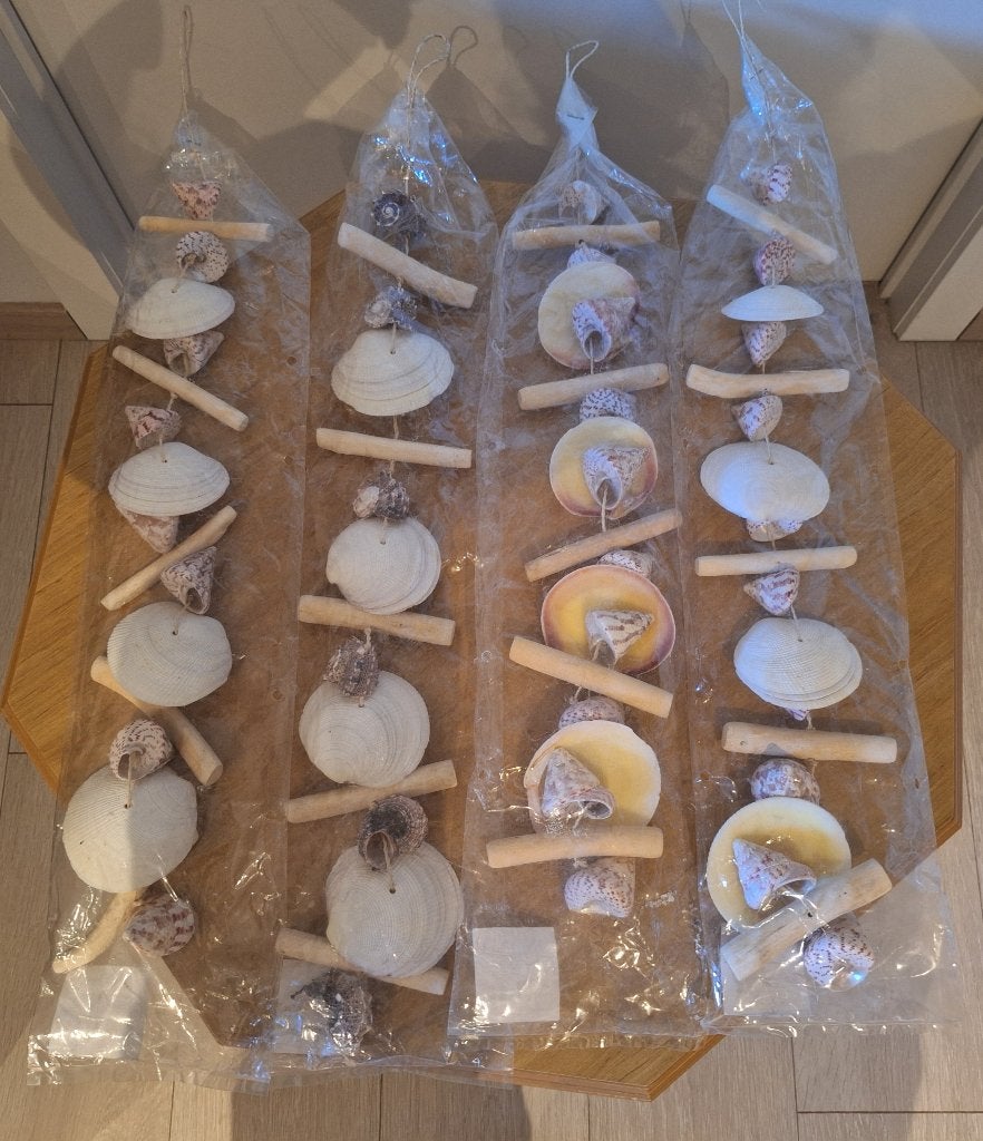 Set van 4 schelpenhangers, NIEUW, Meerkleurig, Overige stijlen, Nieuw, Ophalen of Verzenden