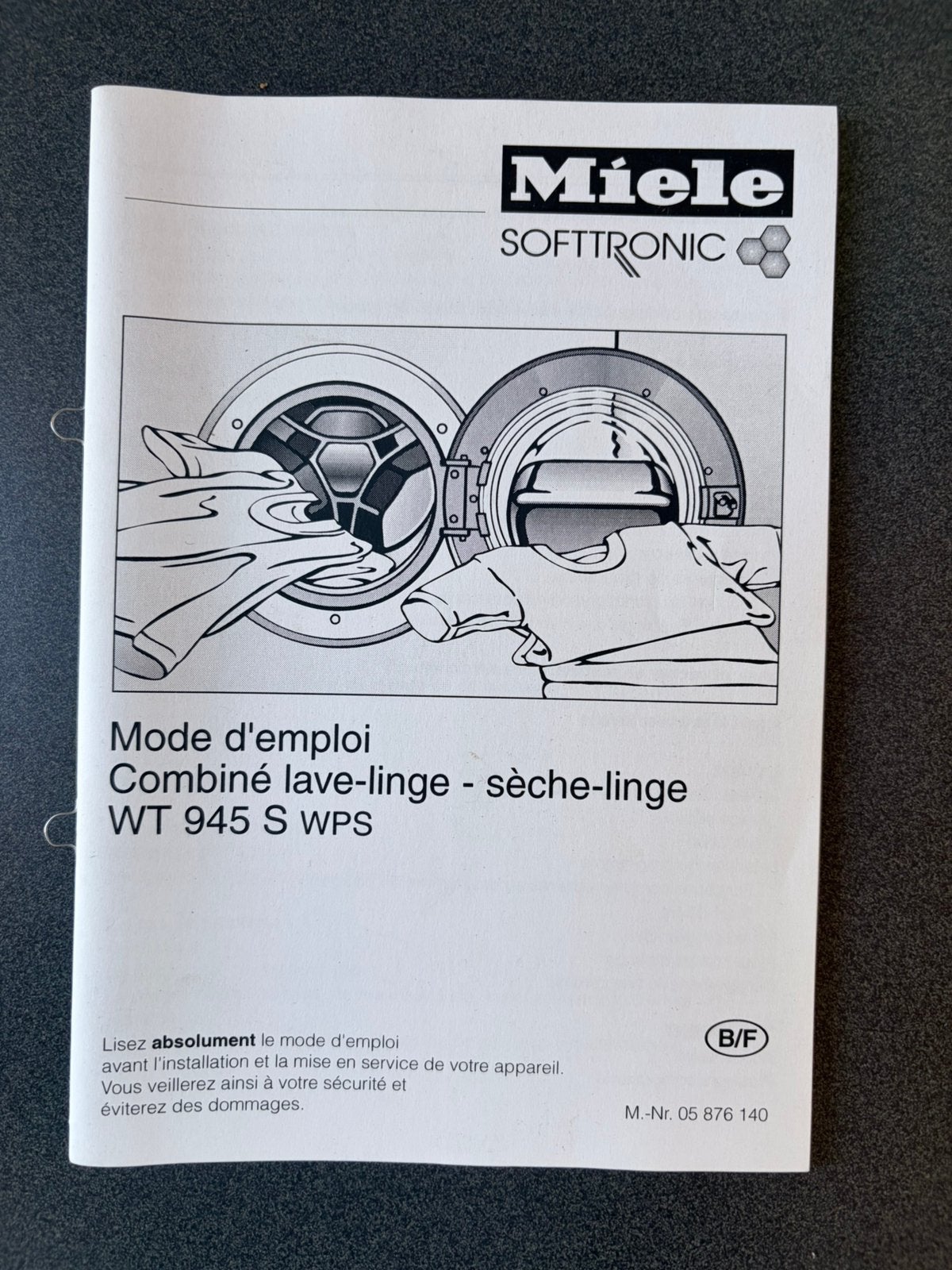 Miele wasmachine en droger Softtronic WT 945 S WPS, 4 tot 6 kg, Ophalen of Verzenden, Zo goed als nieuw, 85 tot 90 cm