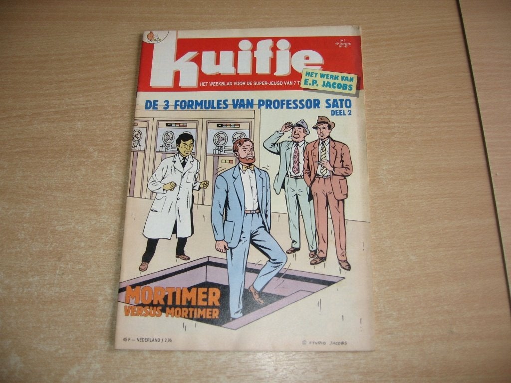 Kuifje weekblad (nr 5 - 30.01.1990)- cover Blake en Mortimer, Edgar P. Jacobs, Eén stripboek, Ophalen of Verzenden, Zo goed als nieuw