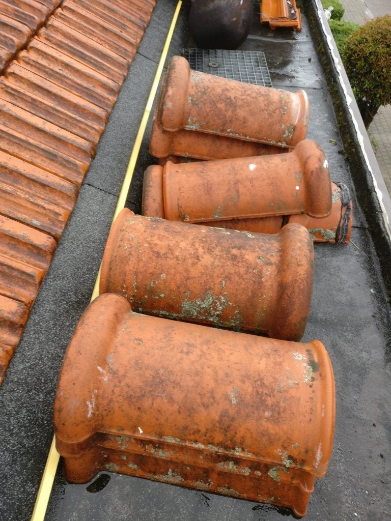 Huguenot Vlakke mulden dakpannen natuurrood, Doe-het-zelf en Bouw, Ophalen, Gebruikt, Rood, Dakpannen