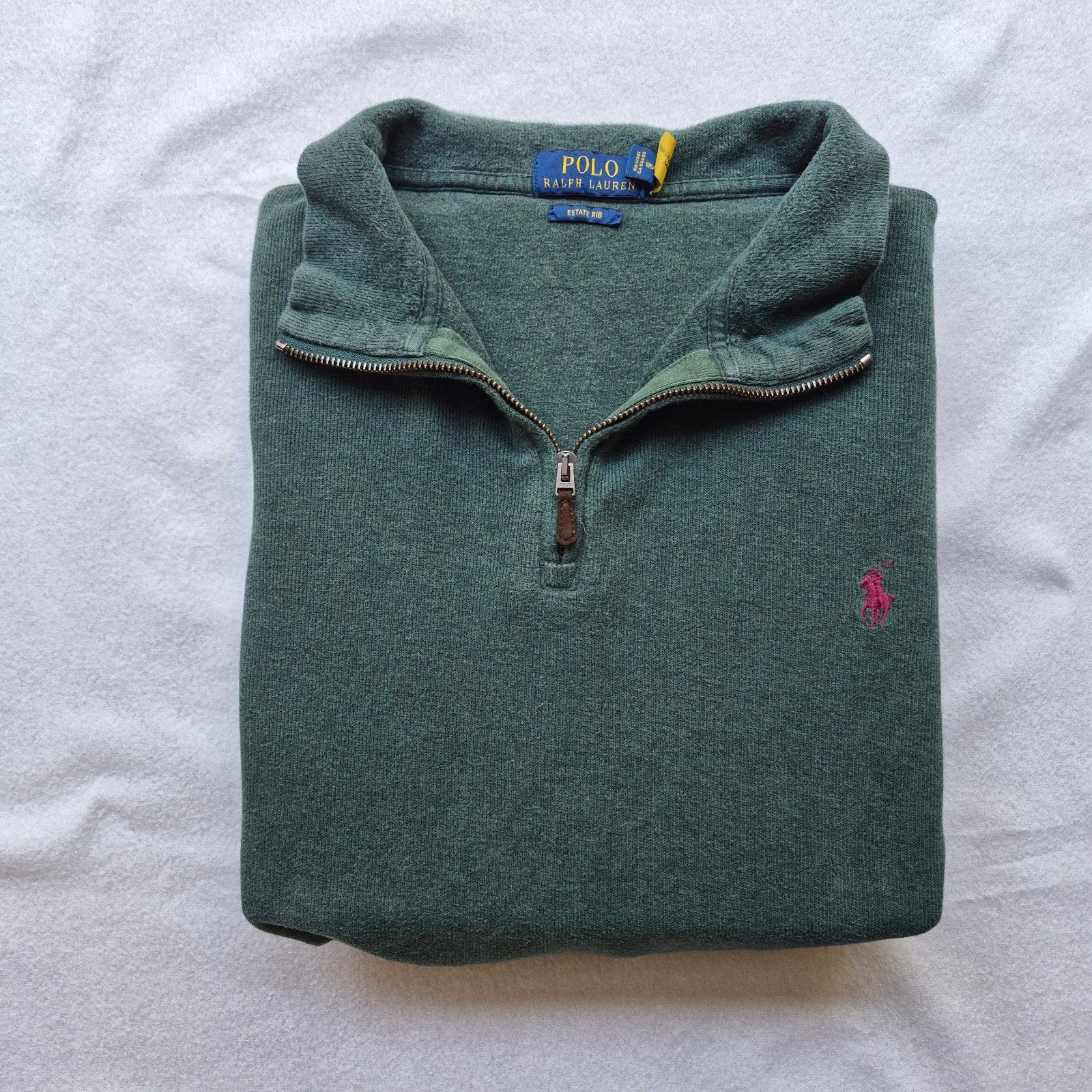 Polo Ralph Lauren Halfzip Trui Groen XL Vintage Preppy, Kleding | Heren, Maat 56/58 (XL), Ophalen of Verzenden, Polo Ralph Lauren