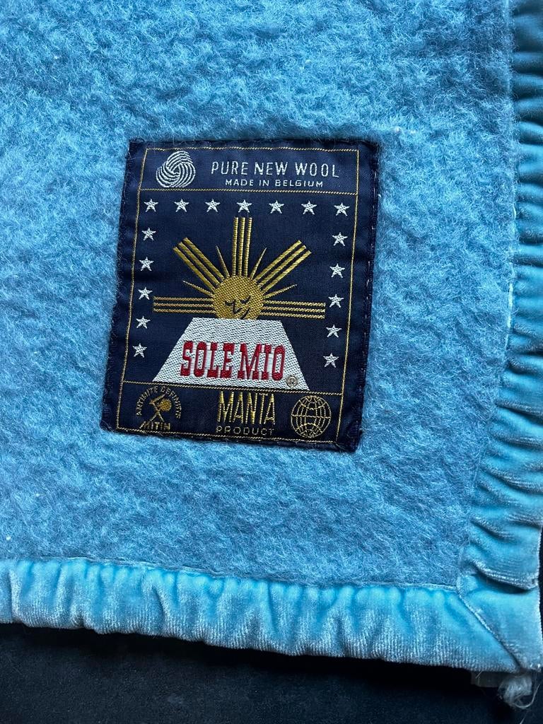 Sole Mio deken zuiver scheerwol 220/240, Ophalen, Gebruikt, Blauw, Tweepersoons