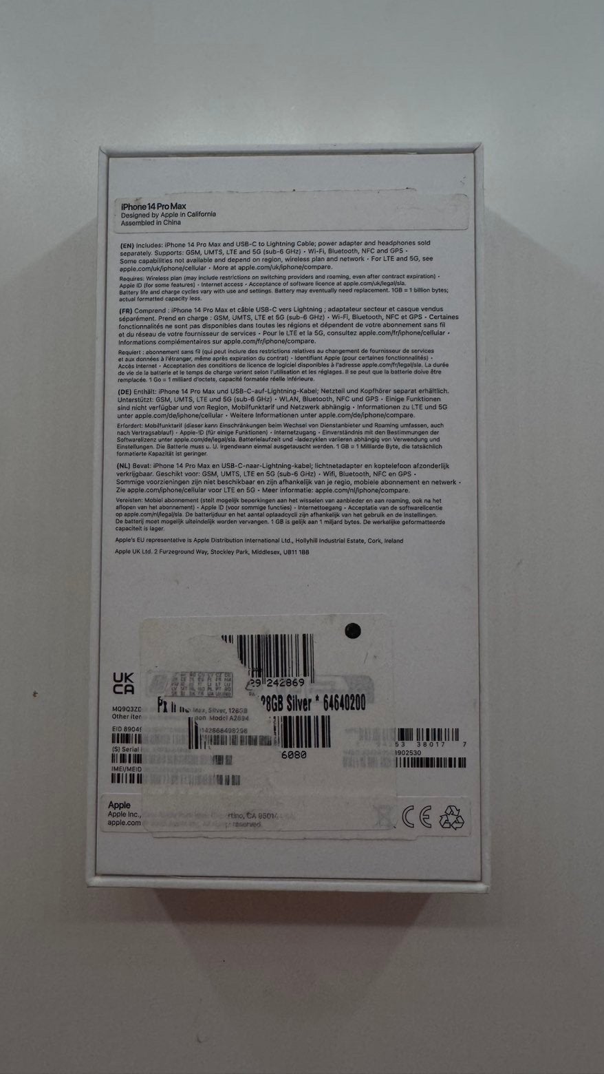 Iphone 14 pro max, Telecommunicatie, Ophalen, 128 GB, Wit, 78 %