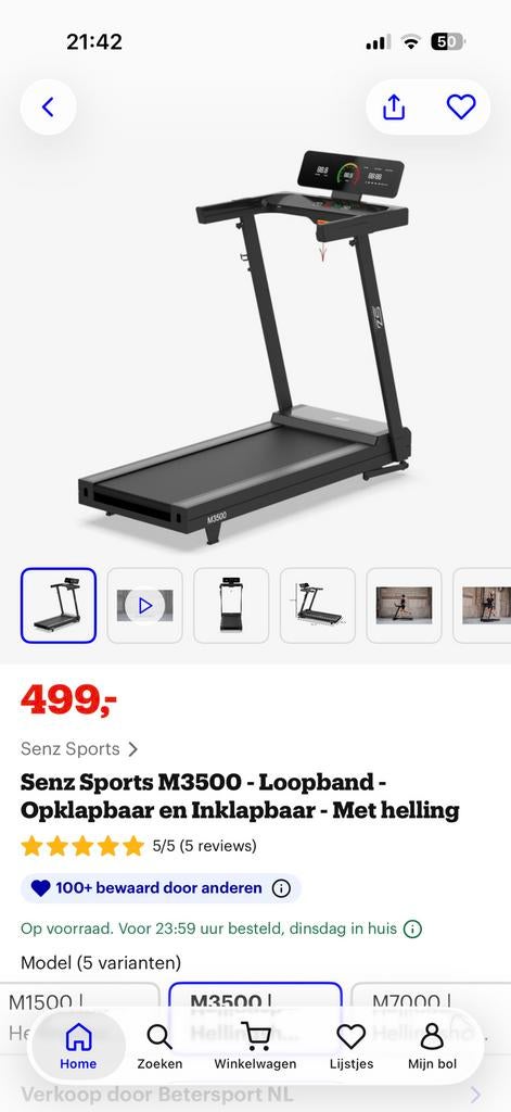 Loopband Senz Sports M3500, Sport en Fitness, Fitnessapparatuur, Ophalen, Zo goed als nieuw, Benen, Loopband