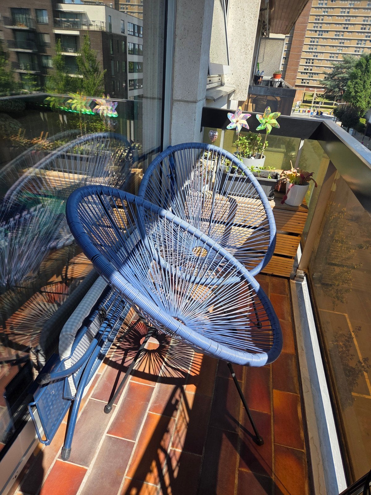 2 Central Park Acapulco tuinstoelen - blauw, Ophalen, Zo goed als nieuw