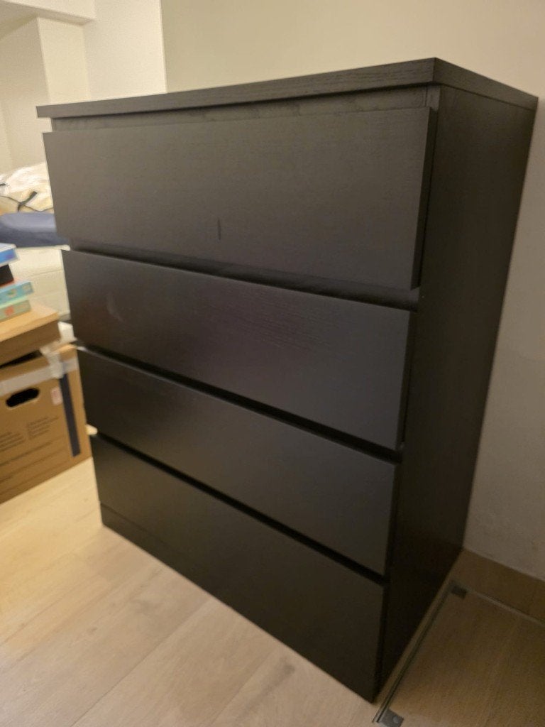 IKEA Malm ladenkast - 4 lades - zwart - als nieuw, Ophalen, IKEA Malm, 100 tot 150 cm, 50 tot 100 cm