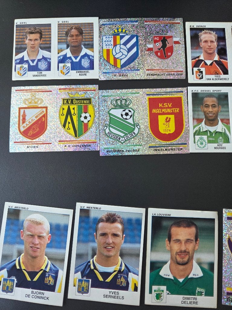 24 autocollants Panini Football belge 2001, Collections, Enlèvement ou Envoi, Comme neuf, Affiche, Image ou Autocollant