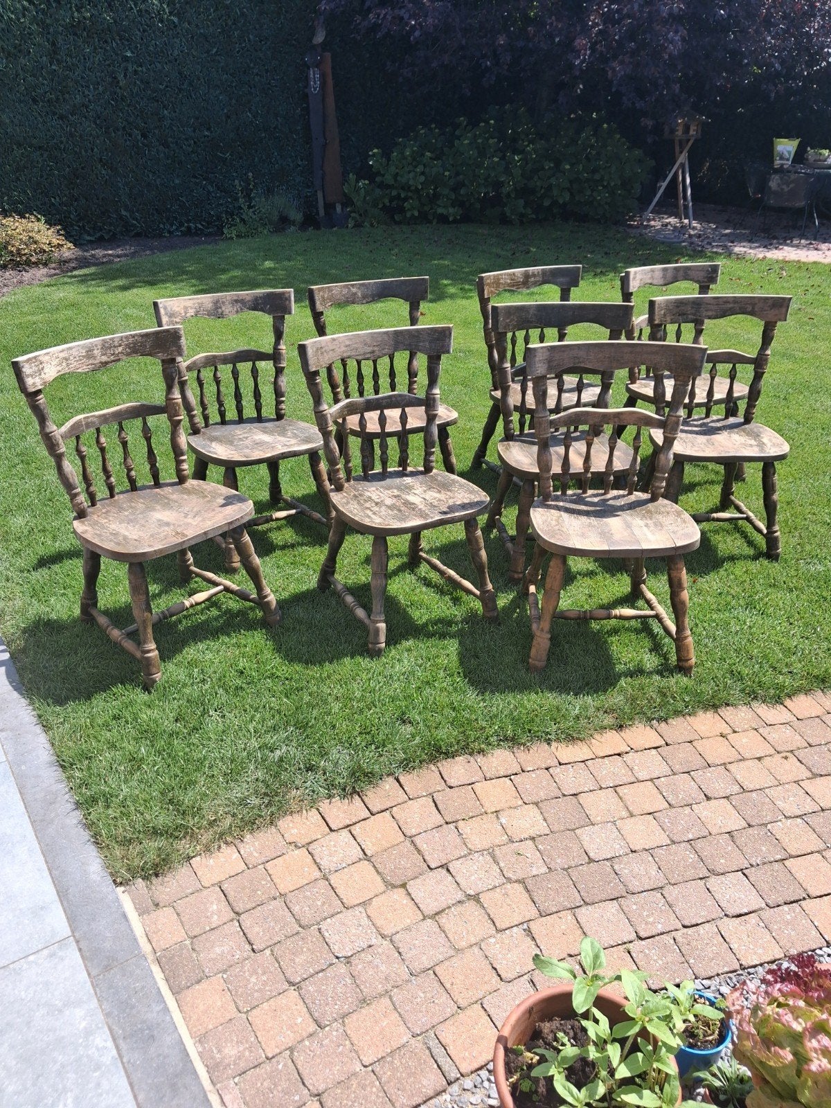 9 chaises de bistrot anciennes, Antiquités & Art, Enlèvement