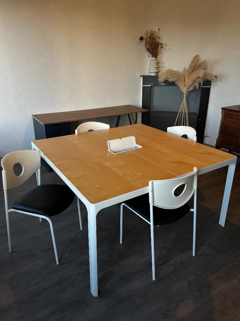 Table de réunion, Bureau d'ordinateur, Classique, Métal, Comme neuf