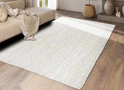 Wit jute tapijt, Maison & Meubles, Ameublement | Tapis & Moquettes, Neuf, 100 à 150 cm, 150 à 200 cm, Rectangulaire, Blanc, Enlèvement