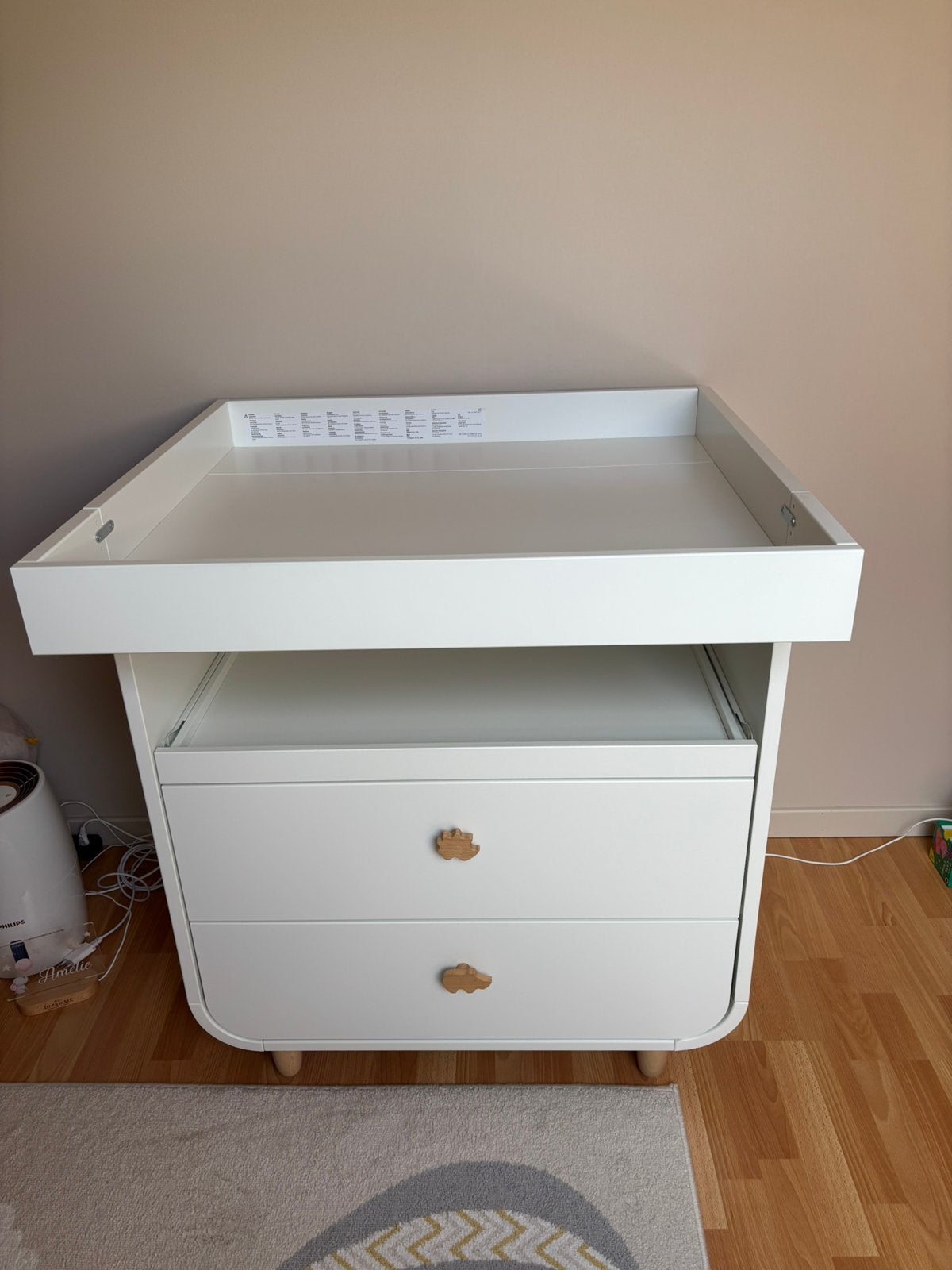 Myllra- Table à langer+tiroirs, blanc, 85x79x97 cm, Kinderen en Baby's, Kinderkamer | Commodes en Kasten, Zo goed als nieuw, Ophalen