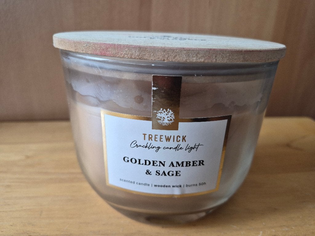 Bougie parfumée Treewick – Golden Amber & Sage, Enlèvement, Neuf, Bougie, Autres marques