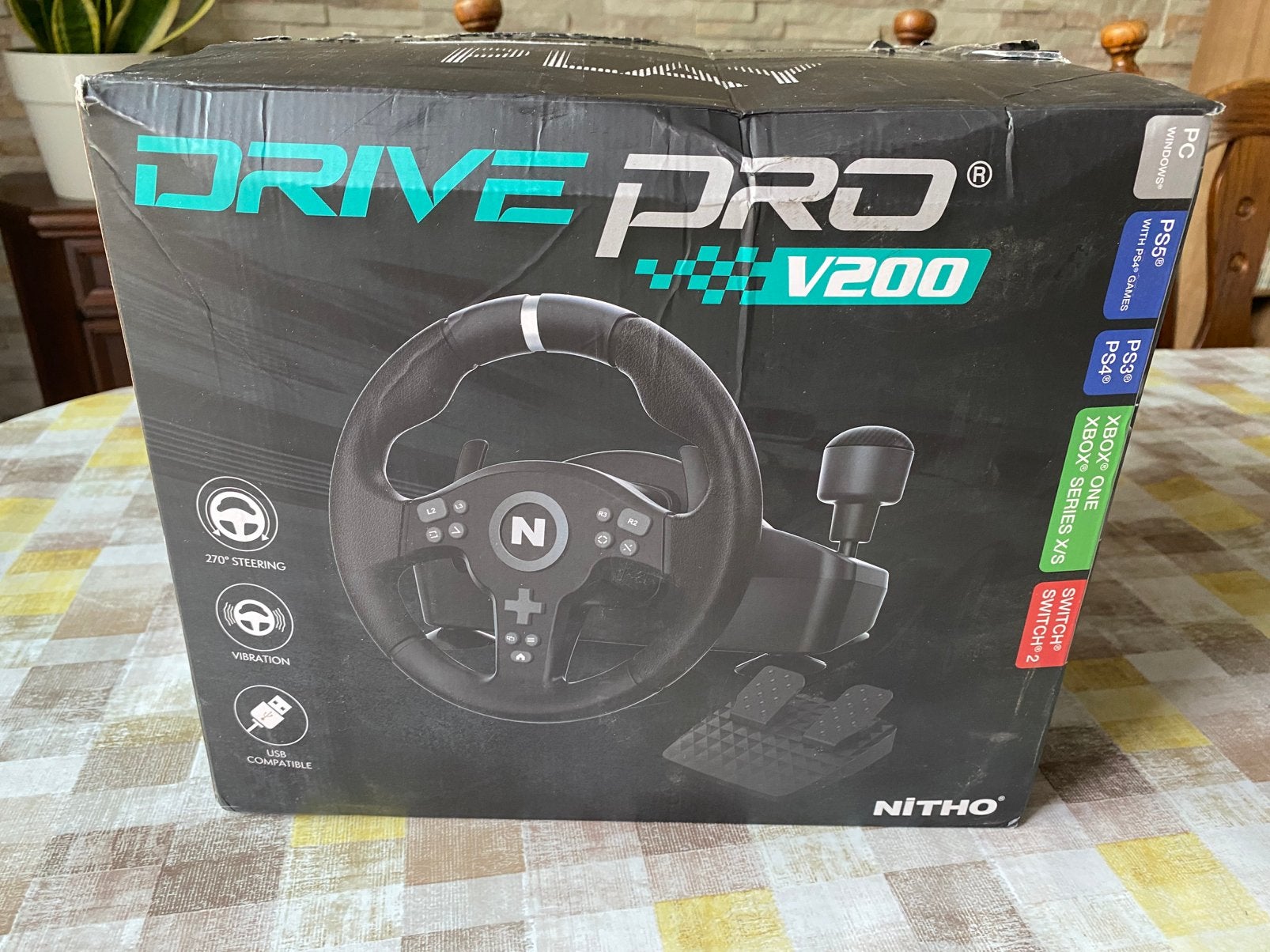 Volant Nitho Drive Pro V200 + pédales et levier de vitesses, Envoi, Autres marques, Neuf