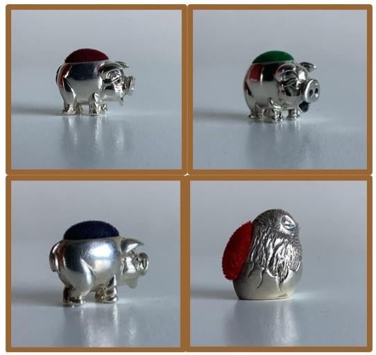 zilveren miniatuur speldenkussentjes, Ophalen of Verzenden, Zilver