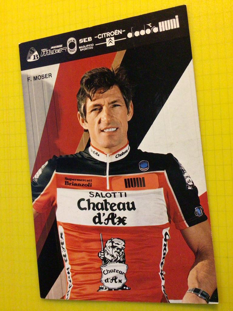 Wielerkaart 1988  team chateau d'ax  francesco moser, Envoi, Comme neuf