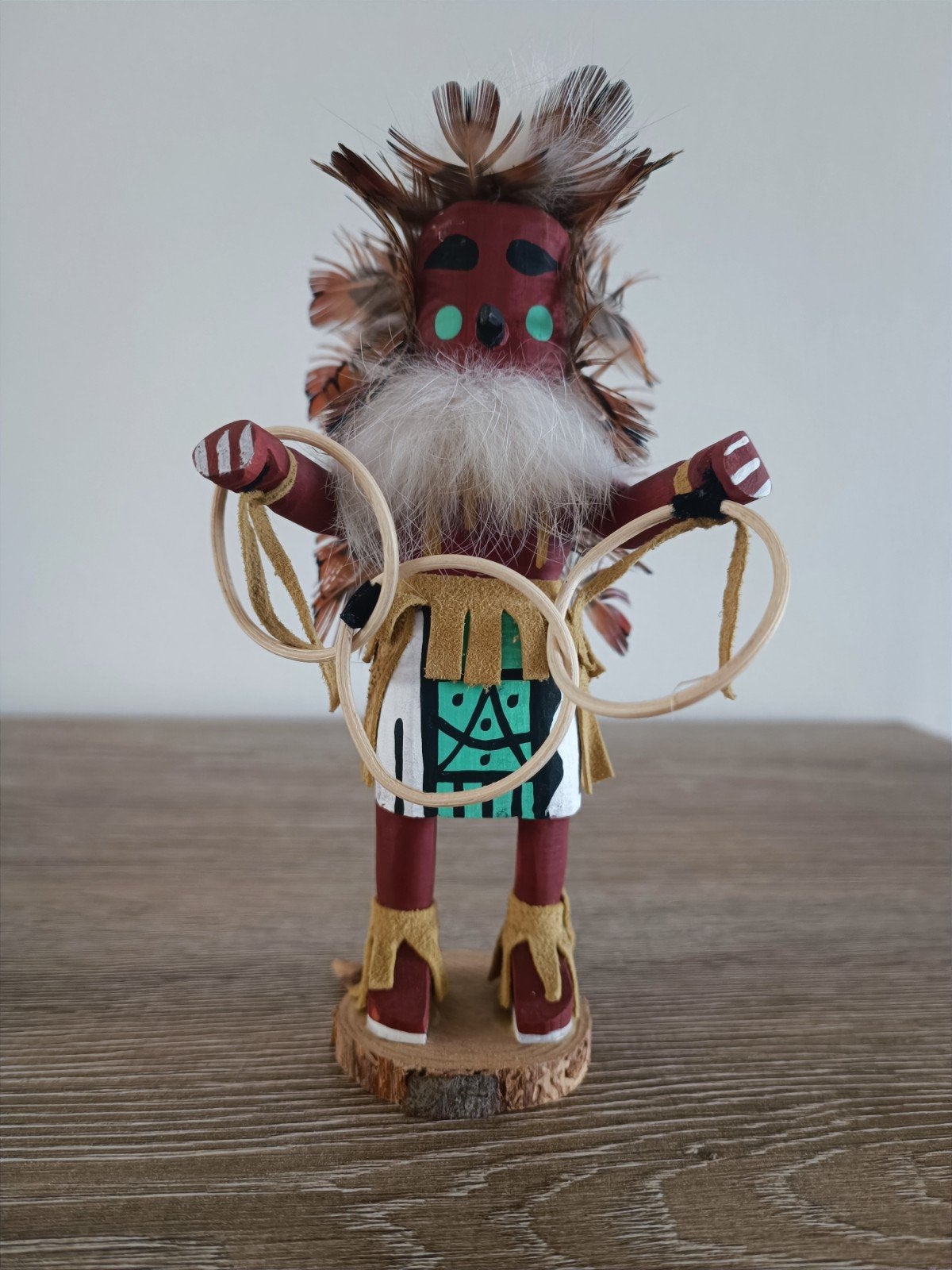 Navajo Kachina Hoop Dancer – handgemaakt – 1996 – certificaa, Houtsnijwerk, Ophalen of Verzenden, Hout, Noord-Amerika