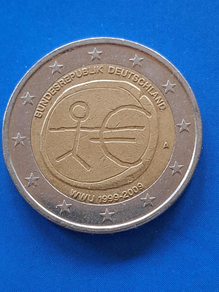 2009 A Allemagne 2 euros 10 ans de l'UEM Berlin, Envoi, Allemagne, 2 euros, Monnaie en vrac
