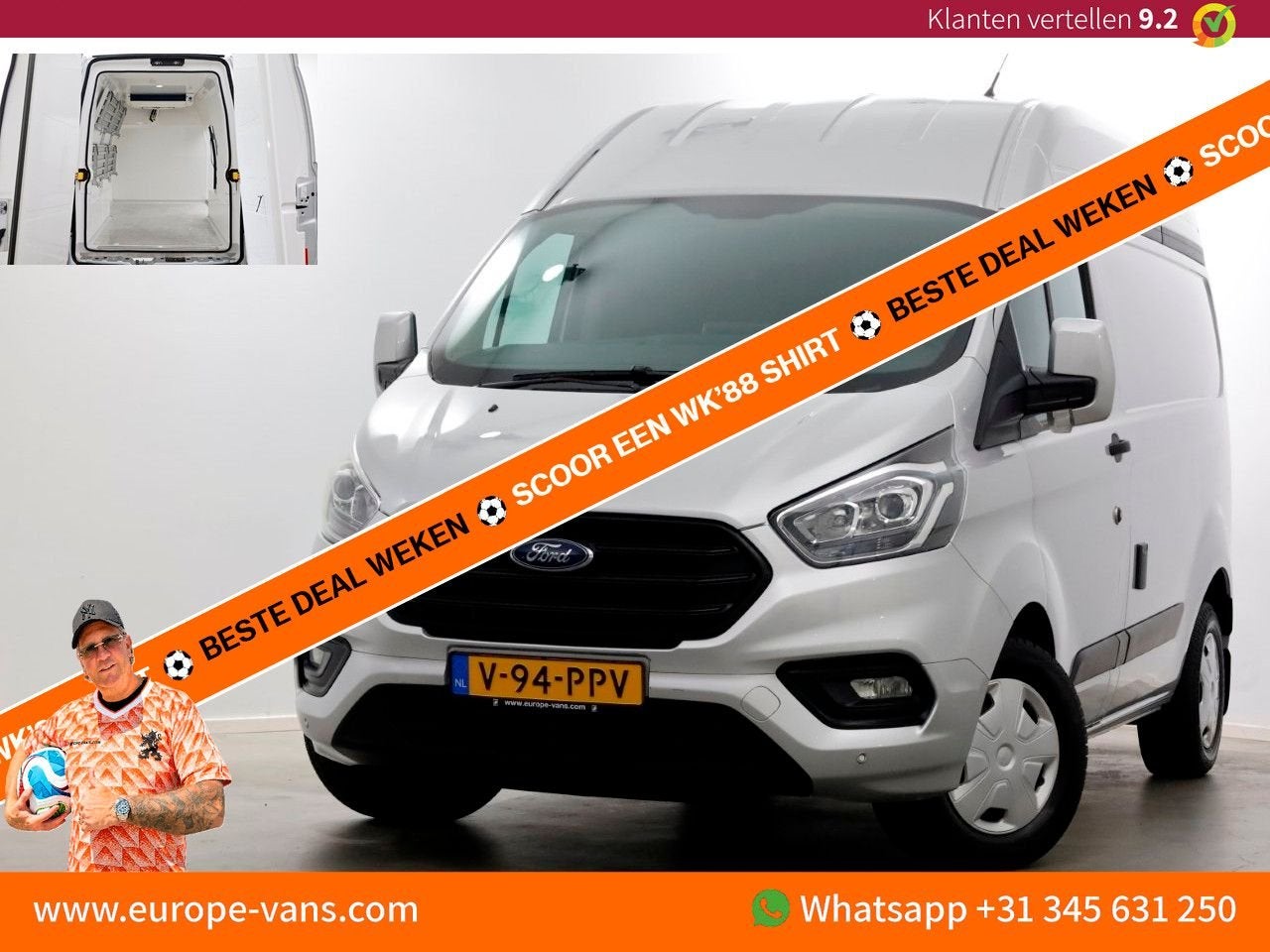 Ford Transit Custom 2.0 TDCI L1H2 Trend Koelwagen Stahoogte, Auto's, 174 g/km, Bedrijf, Parkeersensor, Ford