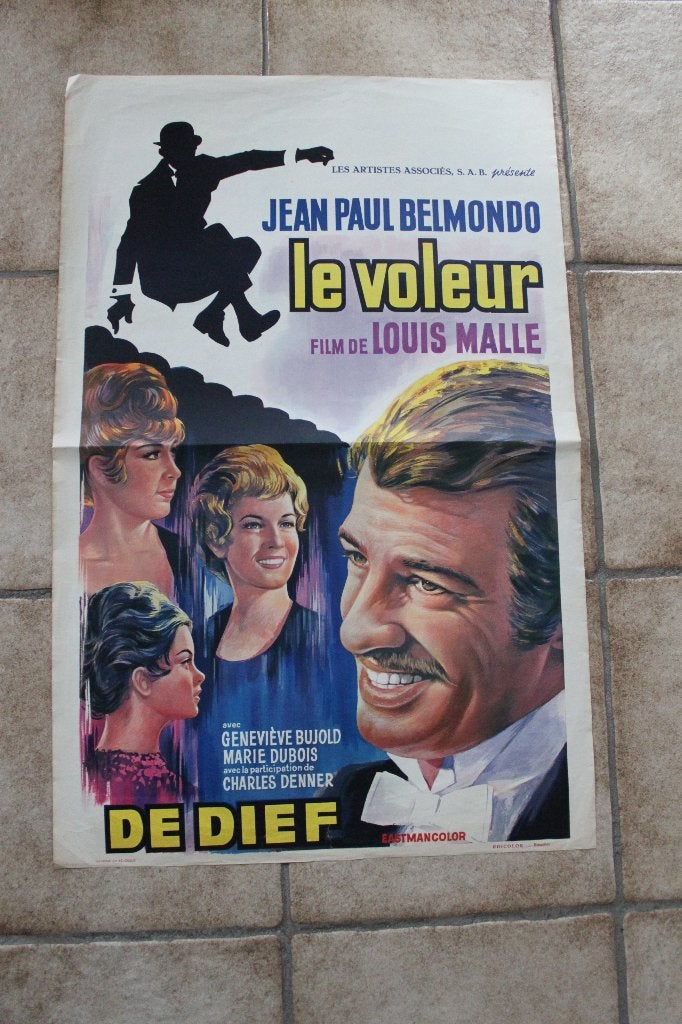 filmaffiche Jean-Paul Belmondo le voleur filmposter, Rechthoekig Staand, Ophalen of Verzenden, Zo goed als nieuw, A1 t/m A3