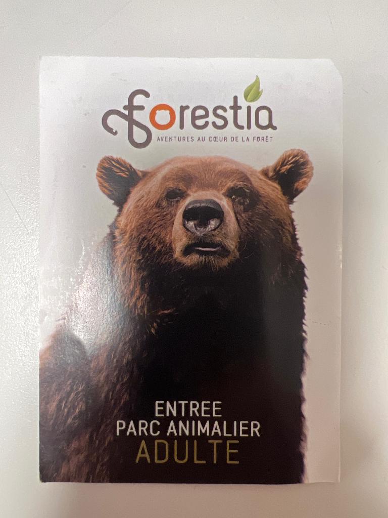 2 entrées Forestia, Deux personnes, Ticket ou Carte d'accès