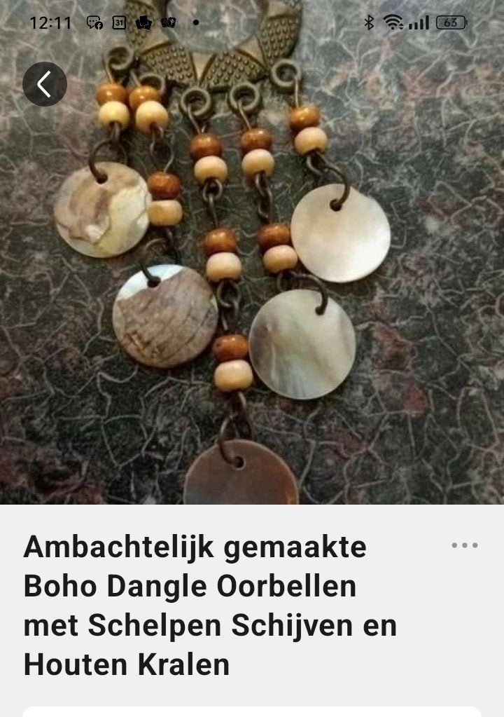 enkel ambachtelijke gemaakte oorbel, Bijoux, Sacs & Beauté, Boucles d'oreilles, Enlèvement ou Envoi