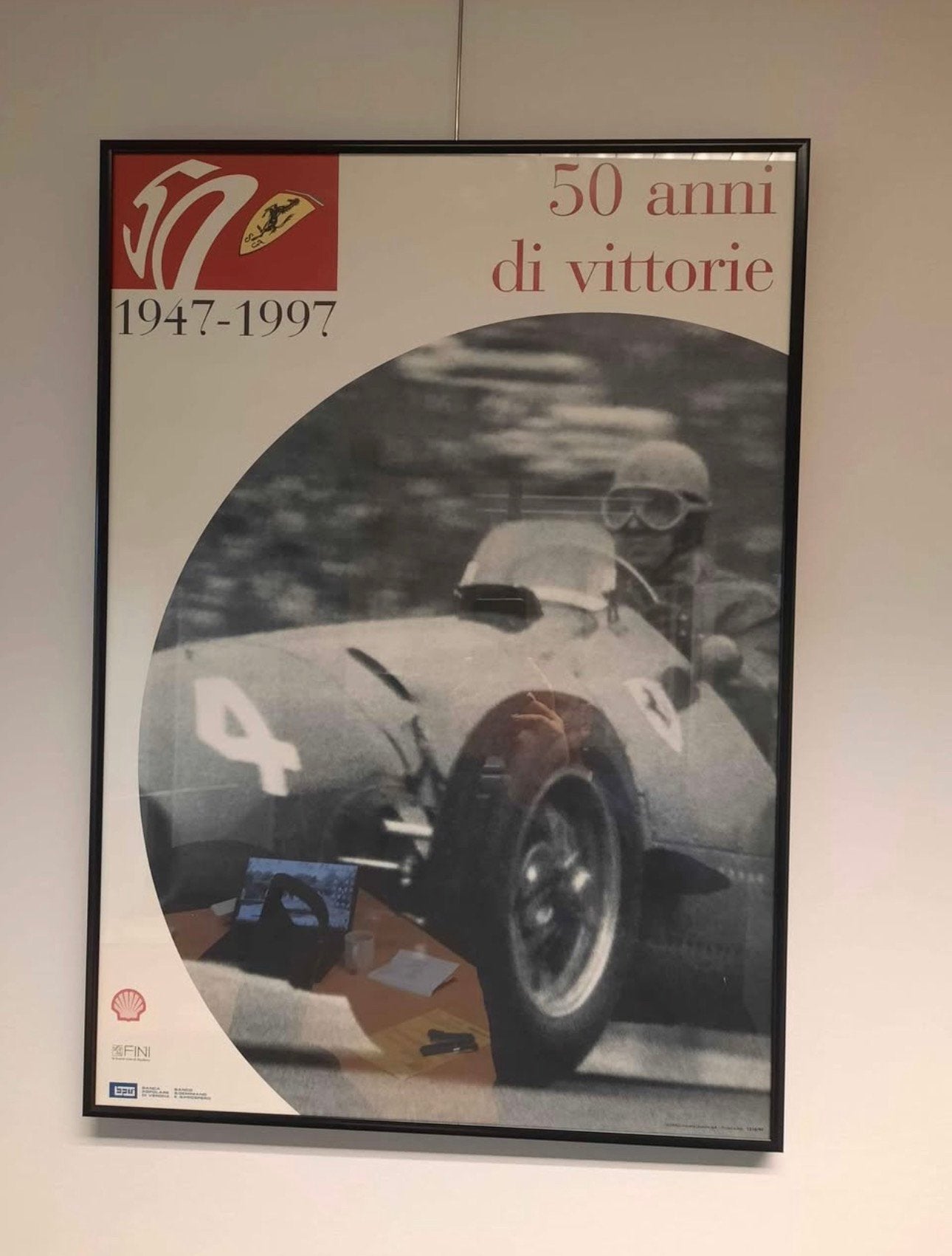 1 affiche Ferrari vintage encadrée, Collections, Enlèvement, Comme neuf