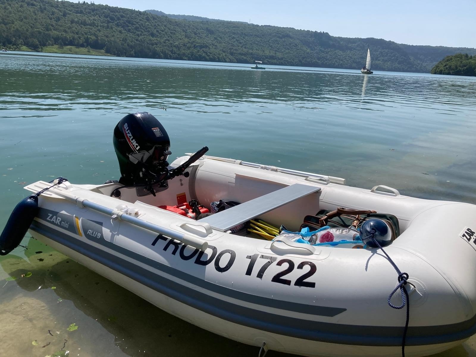 Zar mini 8 met Suzuki buitenmotor en alle toebehoren., Watersport en Boten, Rubberboten, ZAR Mini, Ophalen