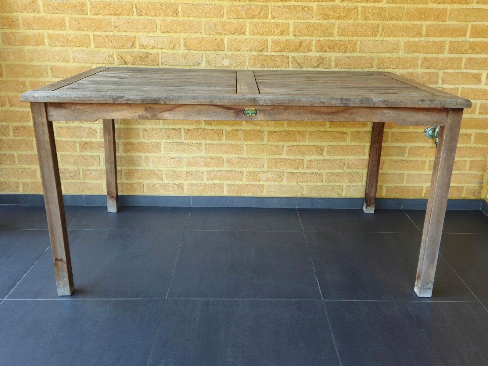 Houten tuintafel – Robuust teakhout (150 x 90 cm), Doe-het-zelf en Bouw, Werkbanken, Gebruikt, Ophalen