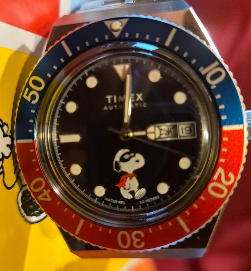 TIMEX M79 AUTOMAAT PEANUTS LIM. ED., Overige merken, Staal, Staal, Verzenden