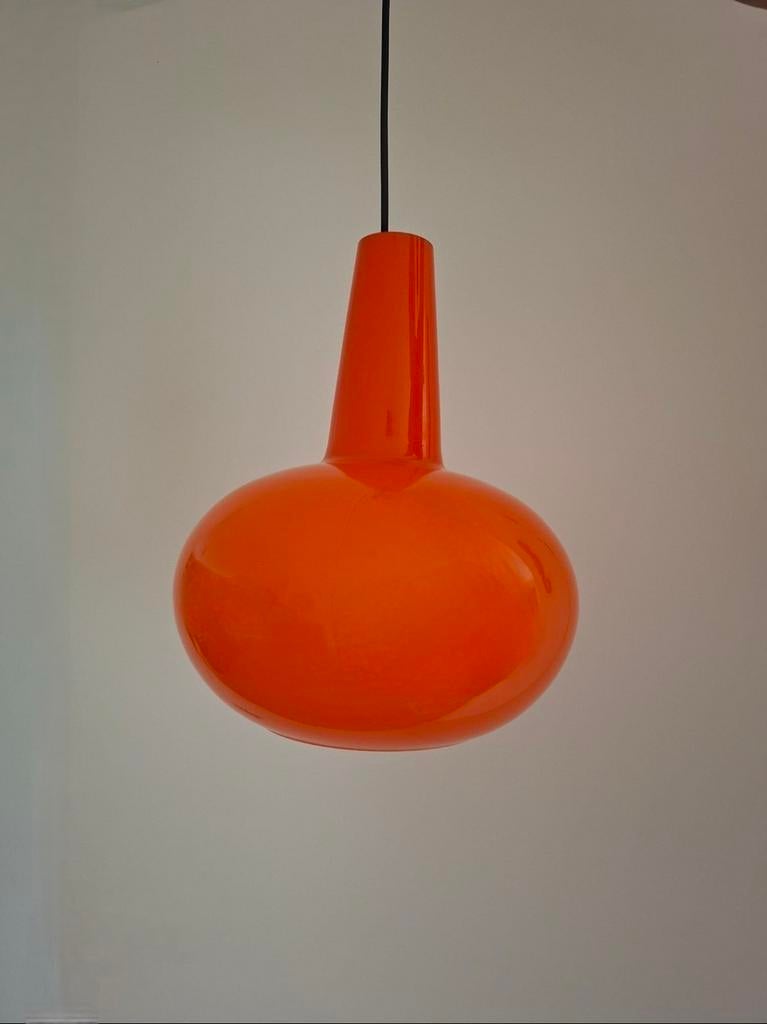 Massimo Vignelli Venini Hanglamp Oranje Glas, Huis en Inrichting, Lampen | Hanglampen, Zo goed als nieuw, Minder dan 50 cm, Glas