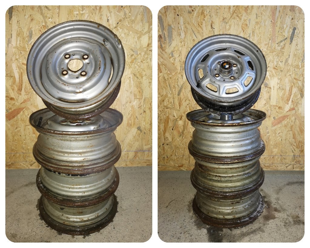 Jantes en tôles origines bmw e10 1502-2002tii, e6, bmw e21, Autos : Pièces & Accessoires, Pneus & Jantes, Enlèvement, Jante(s)
