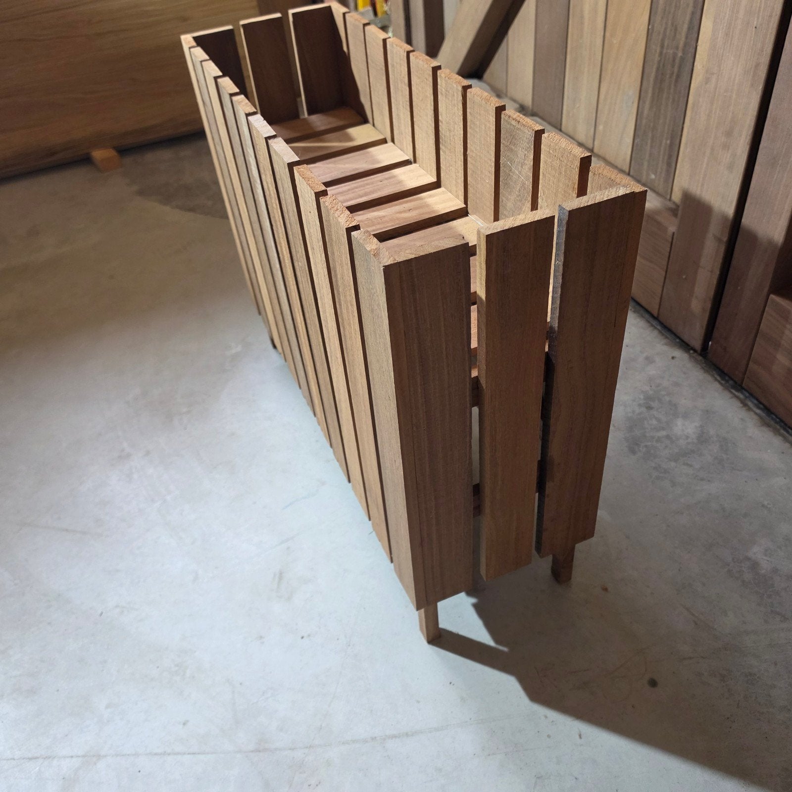 afrormosia bloembak, Neuf, Enlèvement, Rectangulaire, Bois