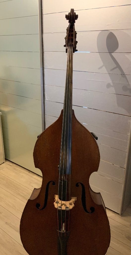 VolledigeJazzContrabas,hoes,strijkstok,micro,statief., Ophalen, Gebruikt, Akoestisch, Fretloos