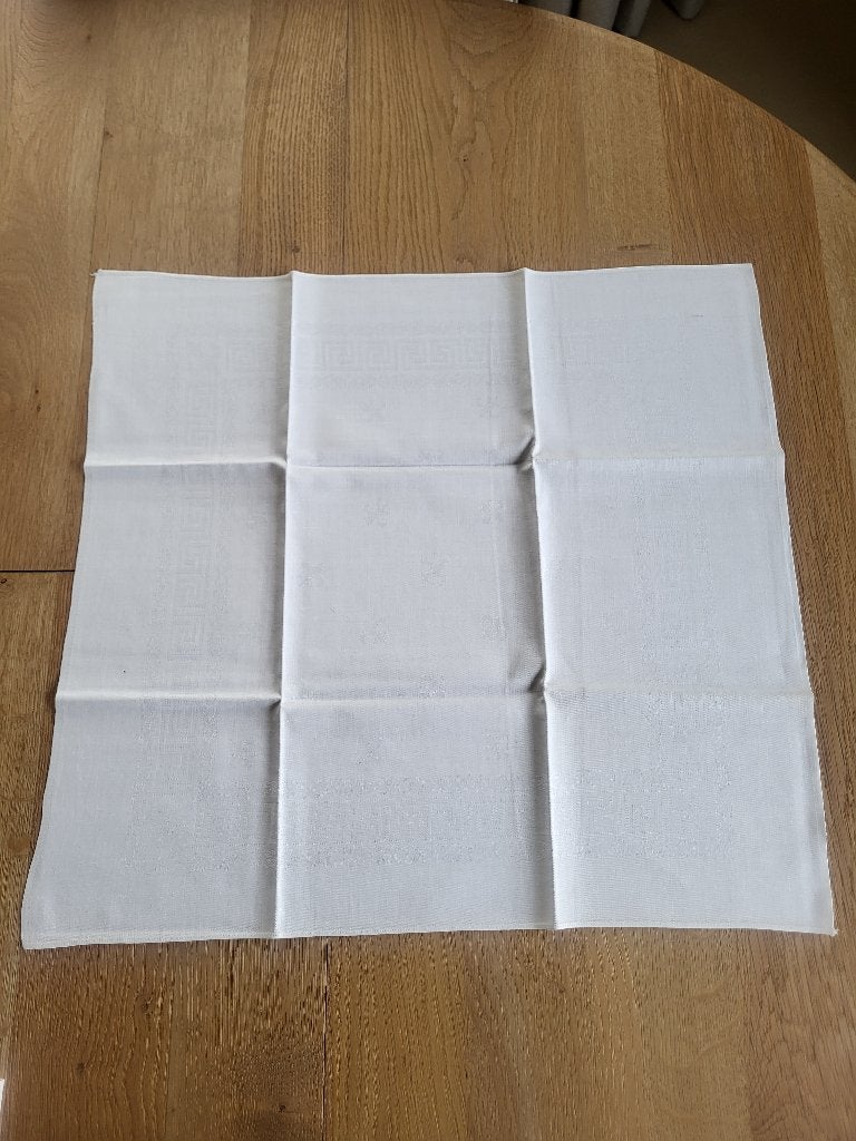 8 serviettes en tissu blanc, Enlèvement ou Envoi, Tissé, Coton, Utilisé