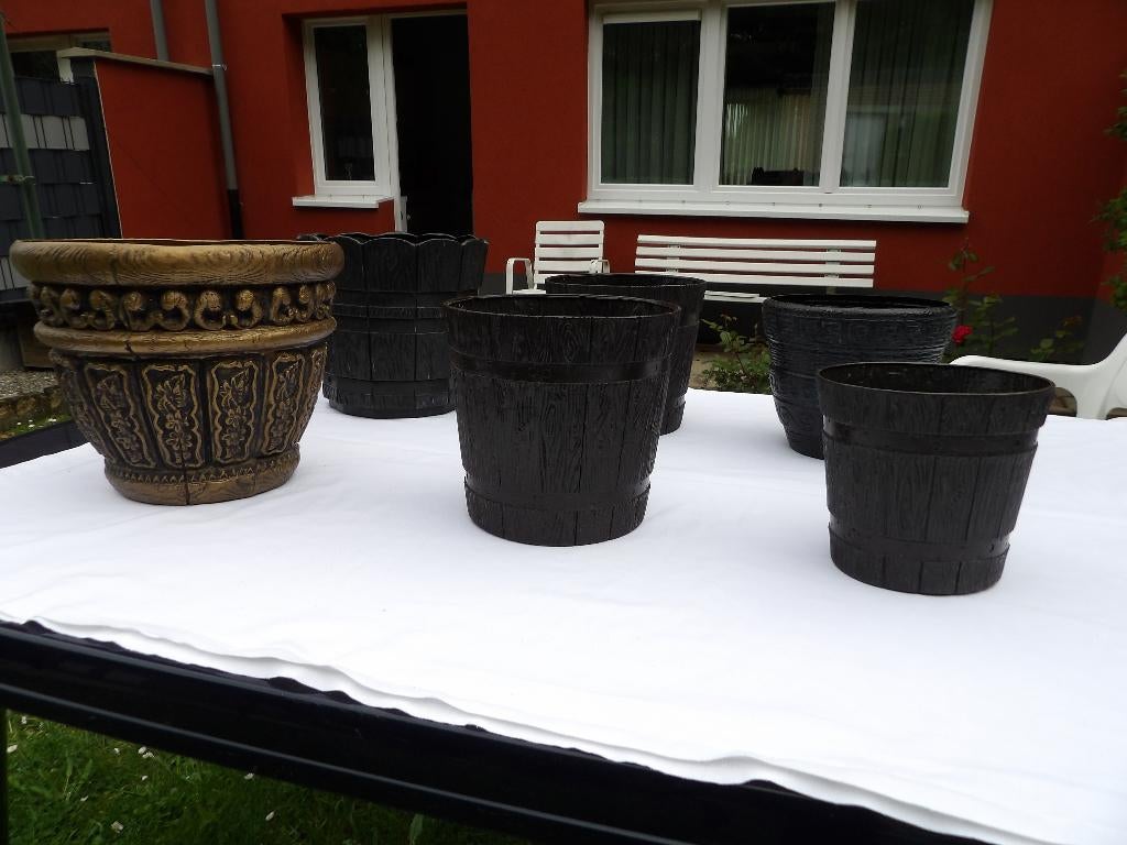 cache pot lot de 6 pièces, Ophalen, Gebruikt, Kunststof, Balkon