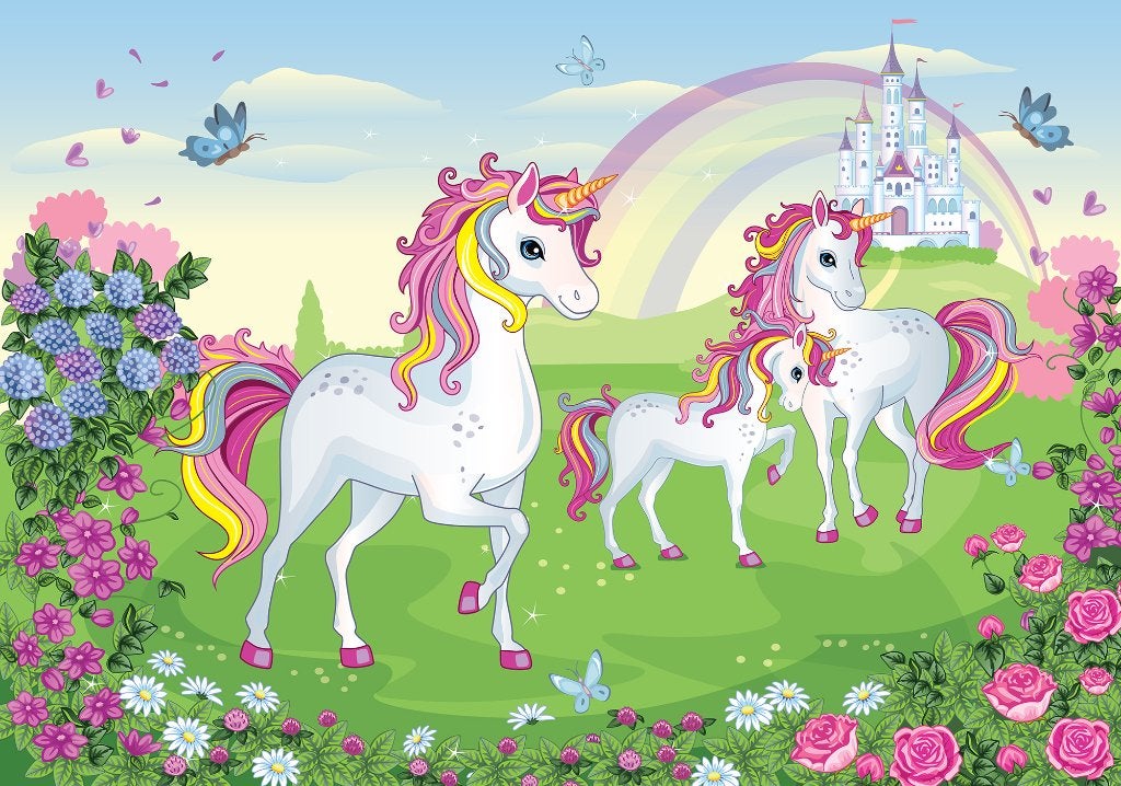 Eenhoorn fotobehang Unicorn behang * Muurdeco4kids, Verzenden, Nieuw, Wanddecoratie