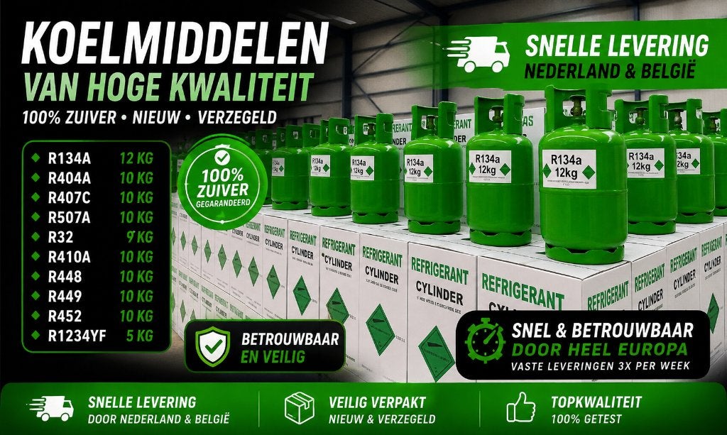 Airco/koudemiddel  R134a R404a R507a R32 R410a R422 R407c, Ophalen of Verzenden
