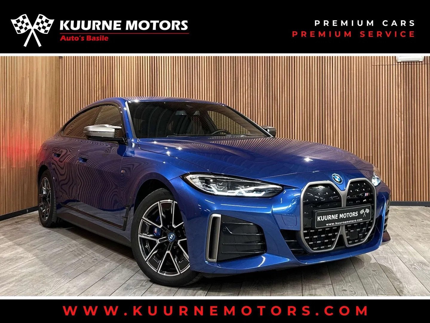 BMW i4 M50 Alu19"/Acc/Cam/Led/VerwZet/Dab *1j garantie*, Auto's, Gebruikt, Zwart, 544 pk, Blauw
