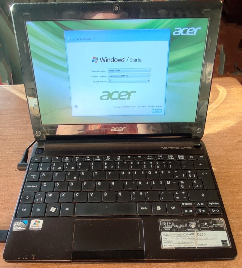 Acer Aspire One D270 mini-laptop met oplader, Computers en Software, Ophalen, HDD, Minder dan 4 GB, Minder dan 2 Ghz