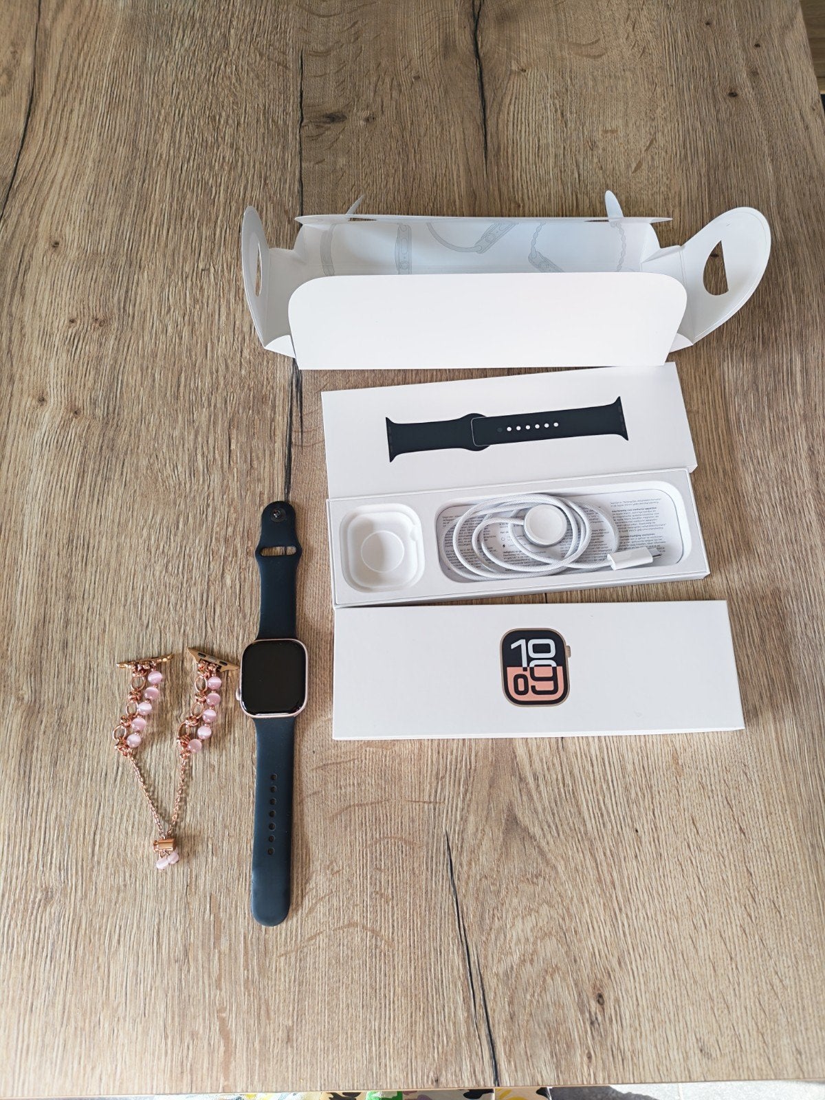 Apple I watch serie 10 met gps, sos. Rose gold 46mm, Bijoux, Sacs & Beauté, Montres connectées, Enlèvement ou Envoi, La taille