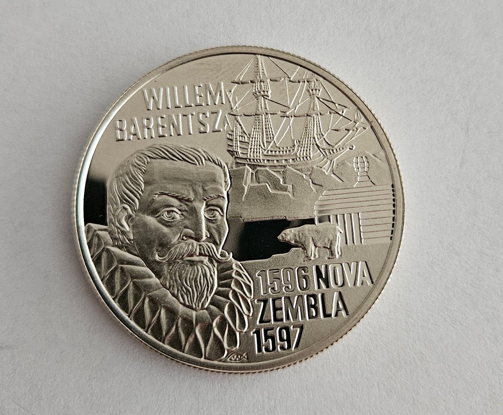 Nederland – 20 Euro 1996 (Willem Barentsz / Nova Zembla), Postzegels en Munten, Munten | Amerika, Ophalen of Verzenden, Zilver