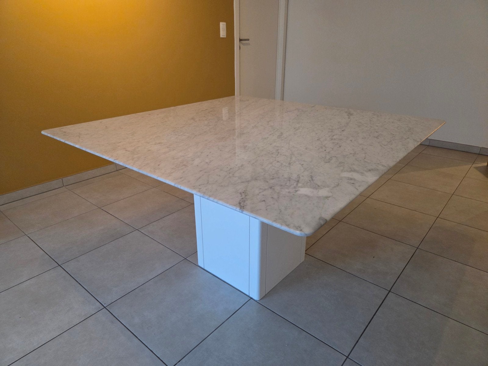 table en marbre, Maison & Meubles, Carré, 100 à 150 cm, Enlèvement, Utilisé