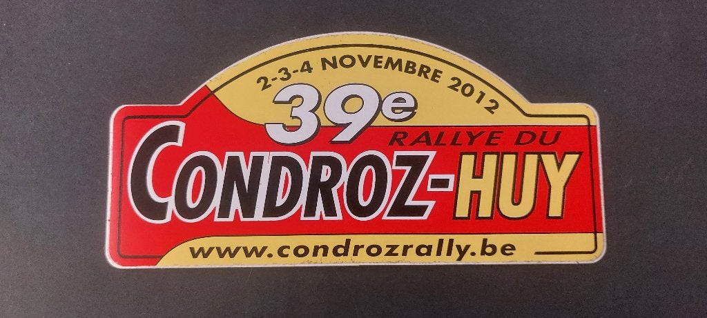 Sticker autocollant rally Condroz Huy 2012, Collections, Autocollants, Envoi, Utilisé