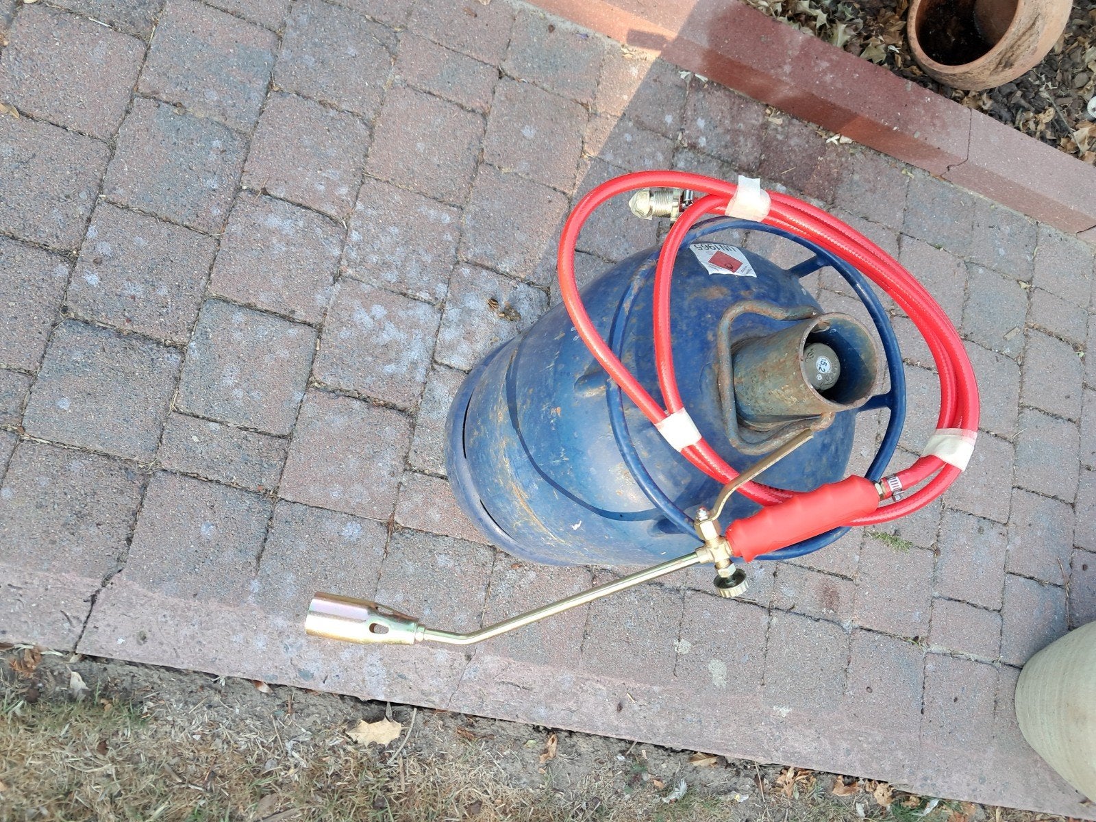 onkruid roofingbrander met gasfles, Tuin en Terras, Ophalen