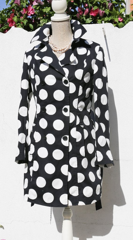 Prachtige Liu Jo T38 trenchcoat - zwart/wit, Maat 38/40 (M), Liu Jo, Zwart, Ophalen of Verzenden