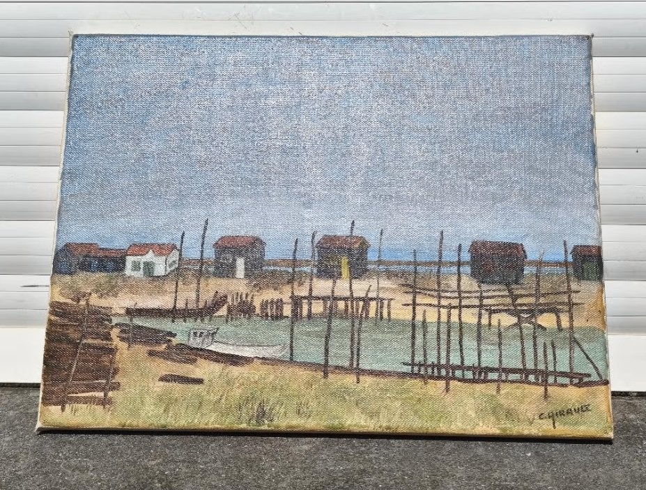 Huile sur toile signe Chantal airault, Antiquités & Art, Art | Peinture | Classique, Enlèvement ou Envoi, Toile