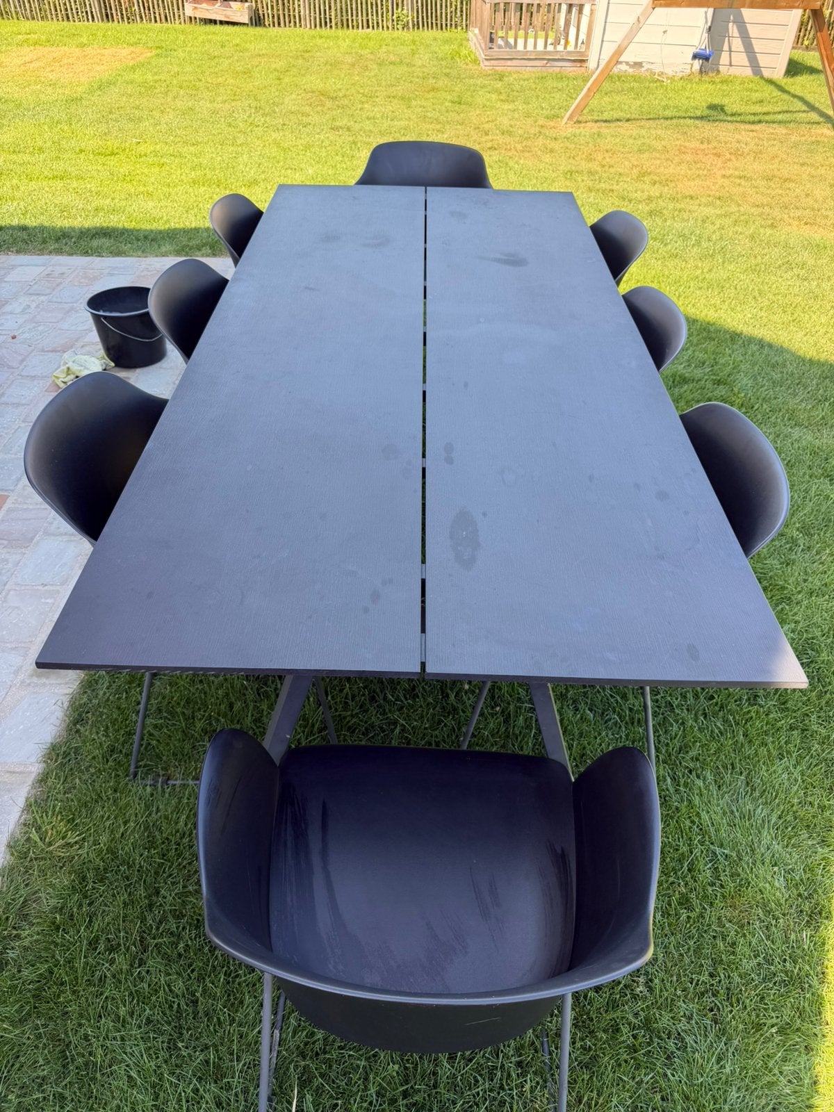 Table de jardin avec 8 chaises, Table à dinner, Salons de jardin, Enlèvement, Utilisé
