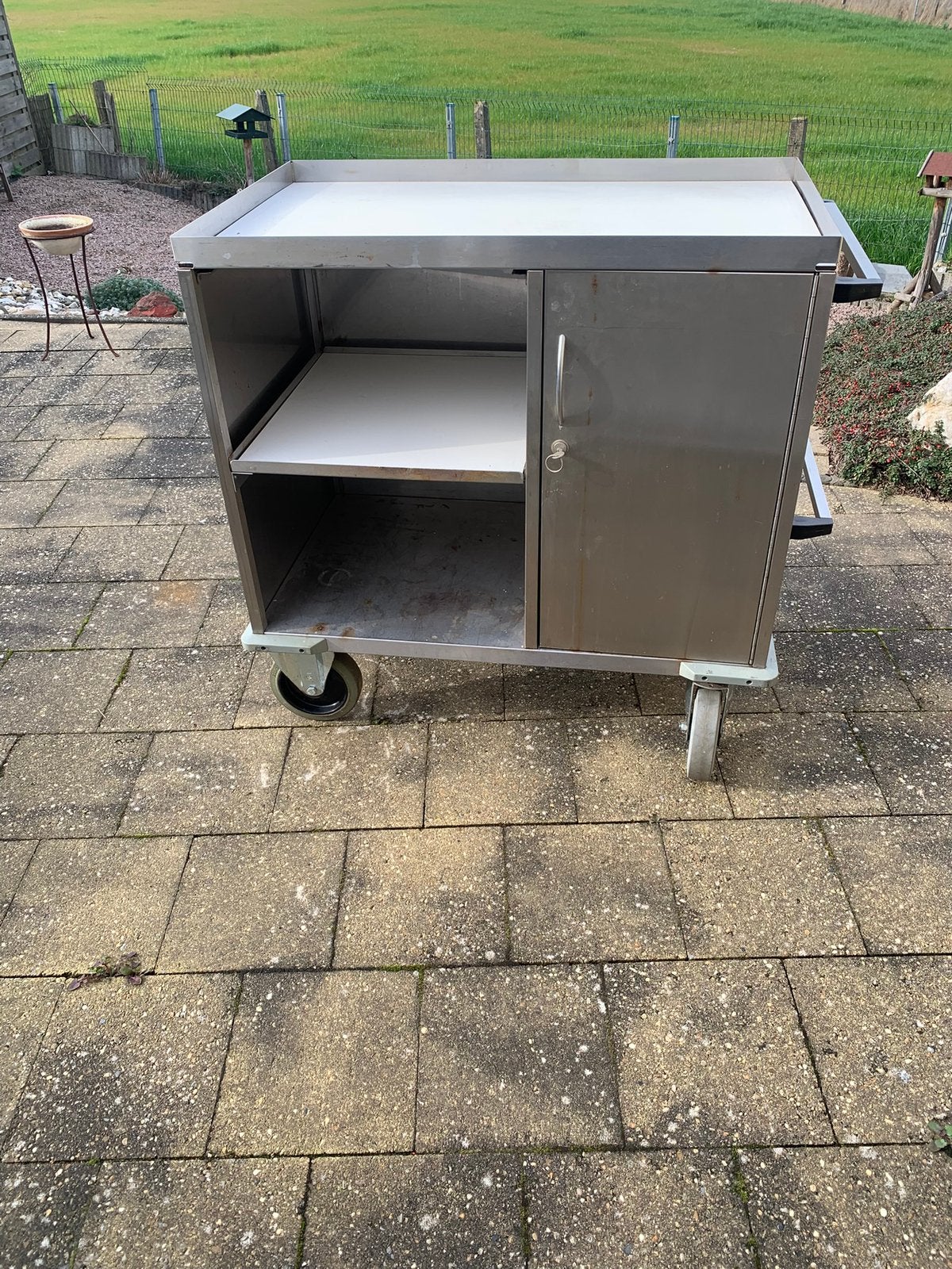 RVS werkrafel / werkkast, Ophalen, Gebruikt